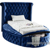 Luxus Navy Velvet Twin Bed (3 Boxes)