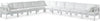 Nizuc White Waterproof Fabric Outdoor Patio Modular Sectional