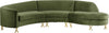 Serpentine Olive Velvet 3pc. Sectional