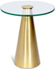 Glassimo Brushed Gold End Table