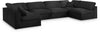 Serene Black Linen Fabric Deluxe Cloud Modular Sectional
