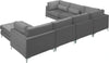 Julia Grey Velvet Modular Sectional (7 Boxes)