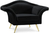 Lips Black Velvet Chair