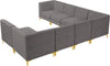 Alina Grey Velvet Modular Sectional