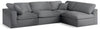 Serene Grey Linen Fabric Deluxe Cloud Modular Sectional