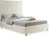 Candace Cream Velvet Queen Bed