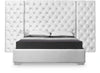 Grande White Velvet Queen Bed (3 Boxes)