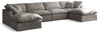 Plush Grey Velvet Standard Cloud Modular Sectional