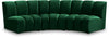 Infinity Green Velvet 3pc. Modular Sectional