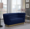 Bellini Navy Velvet Loveseat