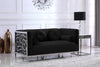 Opal Black Velvet Loveseat