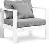 Nizuc Grey Waterproof Fabric Outdoor Patio Aluminum Arm Chair
