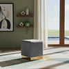 Jax Grey Velvet Ottoman/Stool