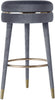 Coral Grey Velvet Bar Stool