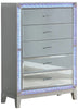 Galaxy Home Luxury 5 Drawer Chest in Silver GHF-808857551696