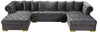 Presley Grey Velvet 3pc. Sectional