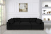 Serene Black Linen Fabric Deluxe Cloud Modular Sectional