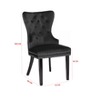 Galaxy Home Erica Wood Legs Dining Chair (Set of 2) in Black