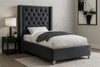 Aiden Grey Velvet Twin Bed