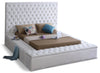 Bliss White Velvet Full Bed (3 Boxes)