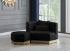 Marquis Black Velvet Ottoman