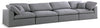Serene Grey Linen Fabric Deluxe Cloud Modular Sofa