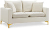 Naomi Cream Velvet Loveseat