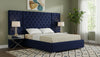 Grande Navy Velvet King Bed (3 Boxes)