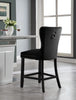 Nikki Black Velvet Stool