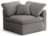 Plush Grey Velvet Standard Cloud Modular Corner Chair