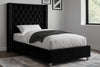 Aiden Black Velvet Twin Bed
