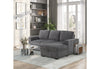 U2660 Grey L Sofa Bed Sectional Without Pullout