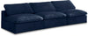 Cozy Navy Velvet Cloud Modular Armless Sofa