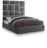 Milan Grey Faux Leather Queen Bed