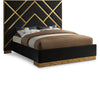 Vector Black Velvet Queen Bed