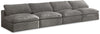 Cozy Grey Velvet Cloud Modular Armless Sofa