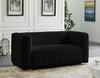 Ravish Black Velvet Loveseat