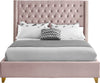Barolo Pink Velvet King Bed