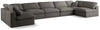 Plush Grey Velvet Standard Cloud Modular Sectional