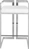 Ezra White Faux Leather Stool