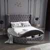 Luxus Grey Velvet Queen Bed (3 Boxes)