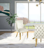 Tuft Cream Velvet Dining Chair