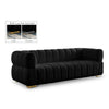 Gwen Black Velvet Sofa