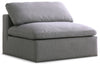 Serene Grey Linen Fabric Deluxe Cloud Armless Chair