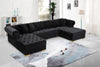 Presley Black Velvet 3pc. Sectional