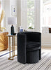 Selena Black Velvet Accent Chair and Ottoman Set