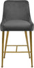 Owen Grey Velvet Stool