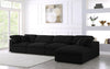 Serene Black Linen Fabric Deluxe Cloud Modular Sectional
