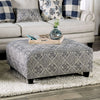Nash Ivory/Navy Ottoman