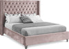 Aiden Pink Velvet Full Bed